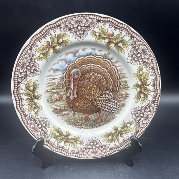 Victorian English Pottery Edward Challinor TURKEY Round Dinner Plate 11” - 2 - Picture 2 of 6
